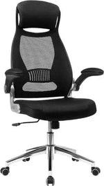 Load image into Gallery viewer, High Back Office Mesh Chair Swivel Adjustable Chair Mesh Backrest with Headrest and Flip Up Armrests Chair Black for Home, Office, Study Room-GCC Home Center