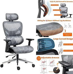 Load image into Gallery viewer, High Back Thick Cushion Computer Chair with Headrest and 3D Armrests, Adjustable Height Home Gaming Chair (Grey),-GCC Home Center