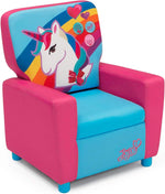 Load image into Gallery viewer, High Back -Unicorn Printed Upholstered stylish Chair -pink and sky blue