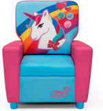 Load image into Gallery viewer, High Back -Unicorn Printed Upholstered stylish Chair -pink and sky blue