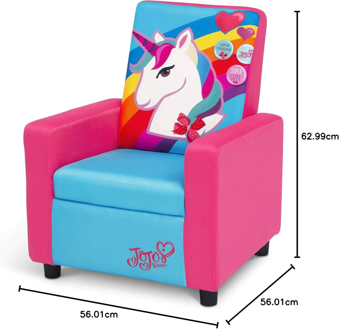 High Back -Unicorn Printed Upholstered stylish Chair -pink and sky blue