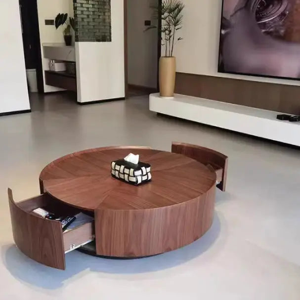 Jilphar Furniture High Quality Custom Luxury Center Indoor Nature Wood Durable Round Coffee Table JP4059-GCC Home Center