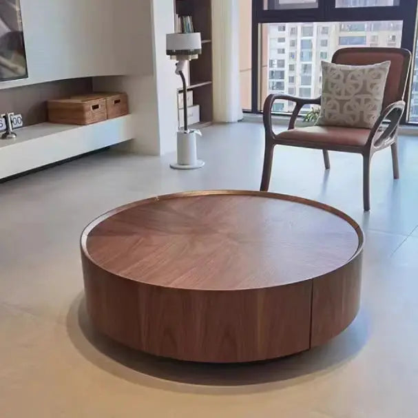 Jilphar Furniture High Quality Custom Luxury Center Indoor Nature Wood Durable Round Coffee Table JP4059-GCC Home Center