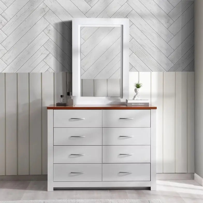 High-Quality MDF White Dressing Table with Mirror