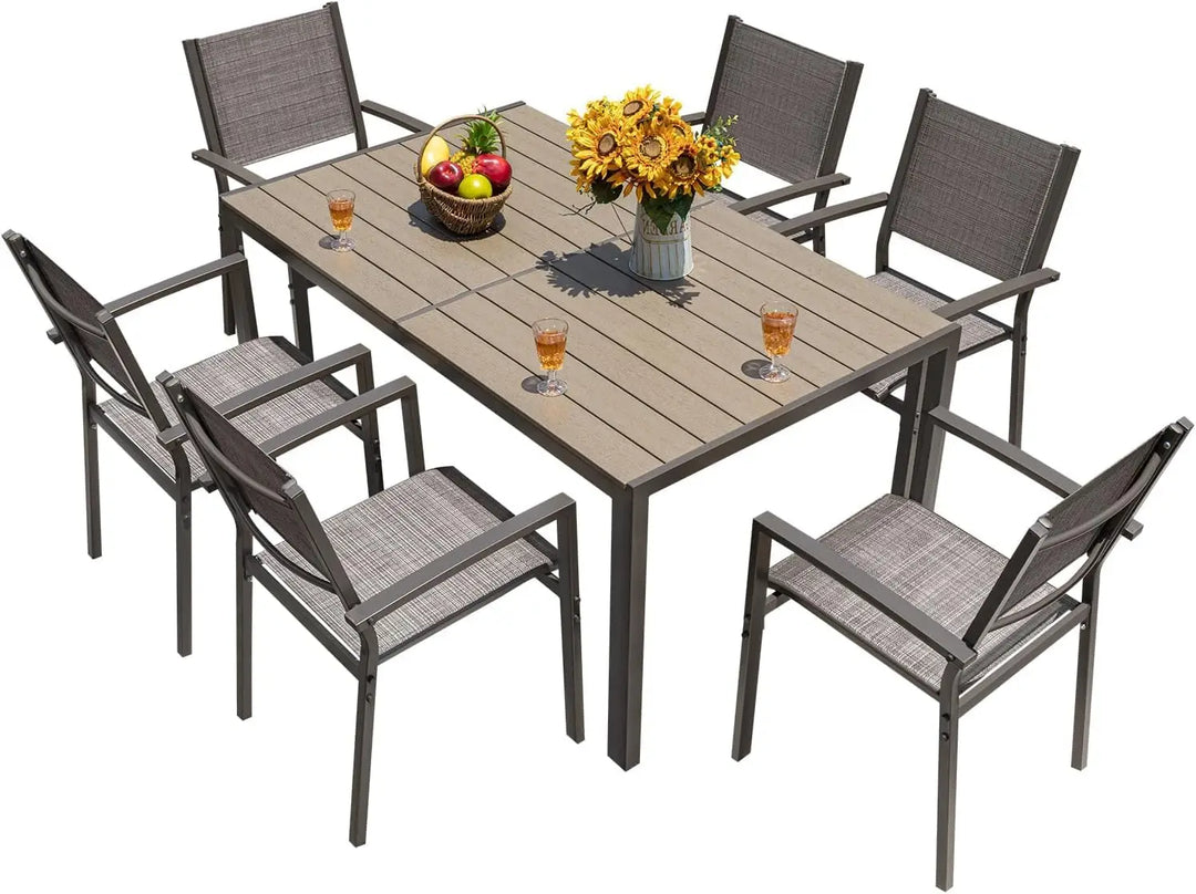 Homall 3 Pieces Patio Furniture Set Outdoor Patio Conversation Textilene Bistro Set Modern Porch Lawn Chairs with Coffee Table for Home and Balcony (Black)
