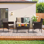 Load image into Gallery viewer, Homall Outdoor Indoor Use Backyard Porch Garden Poolside Balcony Sets Clearance Brown and Beige 4 Pieces Furniture