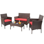 Load image into Gallery viewer, Homall Outdoor Indoor Use Backyard Porch Garden Poolside Balcony Sets Clearance Brown and Beige 4 Pieces Furniture