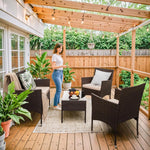 Load image into Gallery viewer, Homall Outdoor Indoor Use Backyard Porch Garden Poolside Balcony Sets Clearance Brown and Beige 4 Pieces Furniture