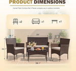Load image into Gallery viewer, Homall Outdoor Indoor Use Backyard Porch Garden Poolside Balcony Sets Clearance Brown and Beige 4 Pieces Furniture