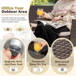 Load image into Gallery viewer, Homall Outdoor Indoor Use Backyard Porch Garden Poolside Balcony Sets Clearance Brown and Beige 4 Pieces Furniture