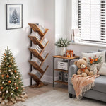 Load image into Gallery viewer, HOOBRO Floor Standing Tree Bookshelf, 9 Tier Tree Bookcase Shelves Wooden, Freestanding Office Bookcase Storage Organizer for Living Room, Bedroom, Tall Wood Bookshelf, Rustic Brown EBF08SJ01G1