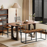 Load image into Gallery viewer, HOOBRO Wooden Dining Bench, Extra Long Dining Bench for Dining Table, Vintage Dining Bench Wood with Steel Frame, Industrial Entryway Bench for Kitchen, Dining Room, Rustic Brown and Black EBF12CD01