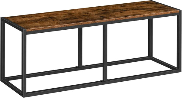 HOOBRO Wooden Dining Bench, Extra Long Dining Bench for Dining Table, Vintage Dining Bench Wood with Steel Frame, Industrial Entryway Bench for Kitchen, Dining Room, Rustic Brown and Black EBF12CD01
