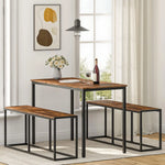 Load image into Gallery viewer, HOOBRO Wooden Dining Bench, Extra Long Dining Bench for Dining Table, Vintage Dining Bench Wood with Steel Frame, Industrial Entryway Bench for Kitchen, Dining Room, Rustic Brown and Black EBF12CD01