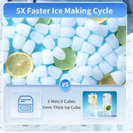 Load image into Gallery viewer, Ice Cube Maker Machine Countertop, Quick Bullet Ice 6 Mins | 12KG Daily Output, 2 Ice Sizes, Self-Cleaning Portable Ice Maker with Accessories for Home, Office, Bar, RV
