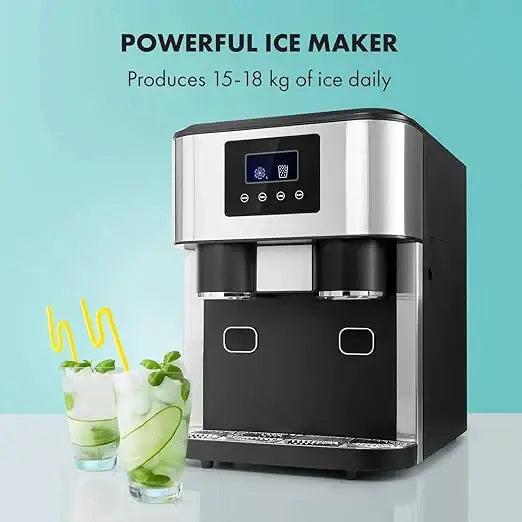 Arabian Mall 3-in-1 Countertop Ice Maker and Water Dispenser (15-18kg/24h, LCD Display, 1.8L Tank)
