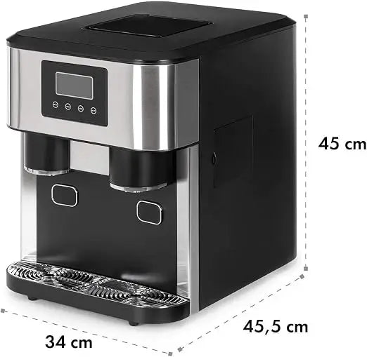 Ice Maker, 3-in-1: Ice Cubes, Crushed Ice, Cold Water, LCD Display, 1.8L Tank