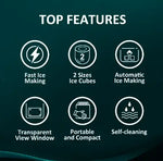 Load image into Gallery viewer, Ice Maker, Automatic Ice Making, Portable And Compact, Fast Ice Making, 2 Sizesice Cubes, Transparent View Window, Self-Cleaning 0.01 W ICM2011B White