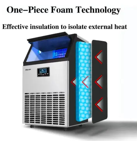 Ice Maker Commercial Self Cleaning Ice Maker Produces 80kg in 24 Hours Holds 15kg Ice Storage Capacity Freestanding Restaurant Home Food Truck
