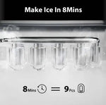 Load image into Gallery viewer, Ice Maker Countertop, Mini Portable Ice Machine, 8 Bullet Ice in 6 Mins, 12KG/Day, 2 Ice Sizes, Self-Cleaning, Energy Saving, Compact for Small Space, Kitchen, Office, RV, Party