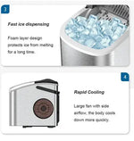 Load image into Gallery viewer, Ice Maker Countertop, Mini Portable Ice Machine, 9 Cubes in 7 Mins, 12KG/Day, Self-Cleaning, Energy Saving, Compact for Small Space, Kitchen, Office, RV, Party,BH-14, Silver