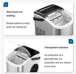 Load image into Gallery viewer, Ice Maker Countertop, Mini Portable Ice Machine, 9 Cubes in 7 Mins, 12KG/Day, Self-Cleaning, Energy Saving, Compact for Small Space, Kitchen, Office, RV, Party,BH-14, Silver