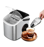 Load image into Gallery viewer, Ice Maker Countertop, Mini Portable Ice Machine, 9 Cubes in 7 Mins, 12KG/Day, Self-Cleaning, Energy Saving, Compact for Small Space, Kitchen, Office, RV, Party,BH-14, Silver
