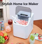 Load image into Gallery viewer, Ice Maker Countertop, Portable Ice Machine with Basket and Scoop,26 Lbs/24h,9 Ice Cubes Ready in 7 Mins, 2 Sizes of Bullet Ice for Home, Kitchen,Camping,Rv