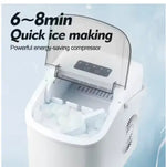 Load image into Gallery viewer, Ice Maker Countertop Portable Self-Cleaning Ice Maker Machine with Handle Scoop and Basket 9 Bullet Ice Cubes in 6-8 Minutes 12kg/24H Ideal for Home Kitchen Office Party