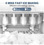 Load image into Gallery viewer, Ice Maker Countertop Portable Self-Cleaning Ice Maker Machine with Handle Scoop and Basket 9 Bullet Ice Cubes in 6-8 Minutes 12kg/24H Ideal for Home Kitchen Office Party