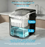 Load image into Gallery viewer, Ice Maker Countertop with Handle - 9 Bullet Ice Cubes in 6 Mins, Nugget Ice Maker, 12kg/24H, Portable Ice Machine with Scoop and Basket for Home, Kitchen, Camping, RV (Black)