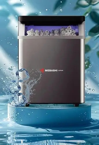 Ice Maker Machine, 15kg/24H Ice Production, Fast Ice Ready in 6-8 Minutes, 2 Ice Sizes, Auto Cleaning Function, Stainless Steel Countertop Ice Maker with LED Indicators