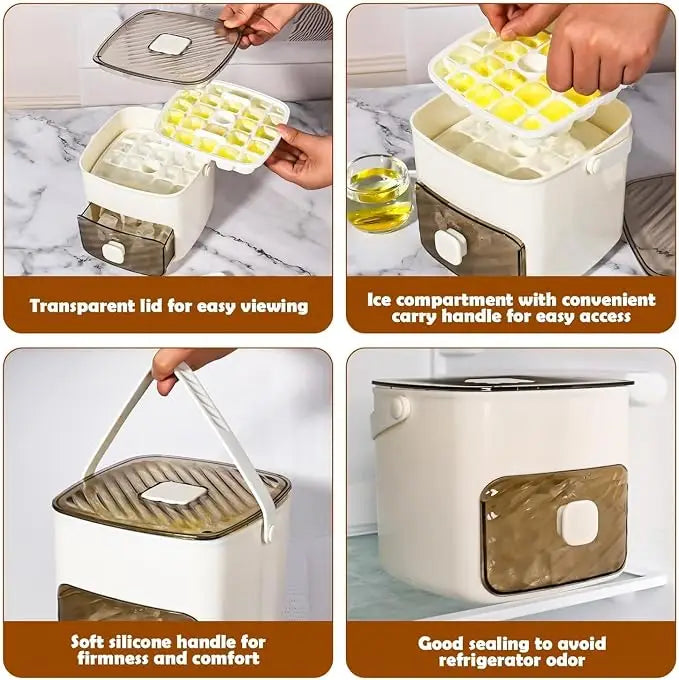 Ice Maker Machine Counter Top, 48 Ice Cube Ice Machine with Ice Scoop & Basket, Ice Cube Maker Release All Ice Cubes in One Second, Ice Cube Tray for Whiskey, Cocktail, Coffee Drinks, Beer