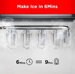 Load image into Gallery viewer, Ice Makers Countertop, 9 Cubes Ready in 6 Mins, 26lbs in 24Hrs, Self-Cleaning Ice Machine with Ice Scoop and Basket, 2 Sizes of Bullet Ice for Home Kitchen Office Bar Party