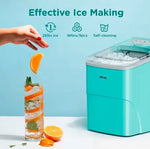 Load image into Gallery viewer, Ice Makers Countertop, 9 Cubes Ready in 6 Mins, 26lbs in 24Hrs, Self-Cleaning Ice Machine with Ice Scoop and Basket, 2 Sizes of Bullet Ice for Home Kitchen Office Bar Party
