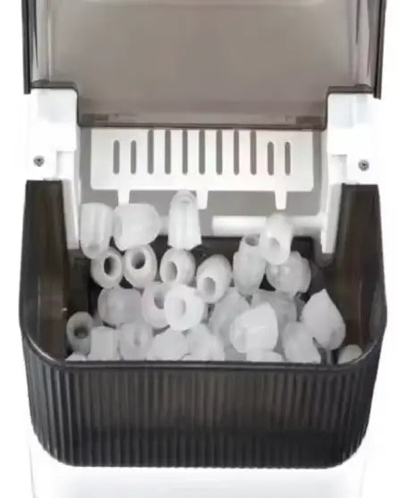 Ice Making Machine, Portable Countertop Automatic Bullet Ice Cube Maker with 1.4L Water Tank, Makes 9 Cubes in 6 to 8 Minutes, Self-Cleaning, 12KG/24H for Home, Office, Kitchen, Party, UK Plug