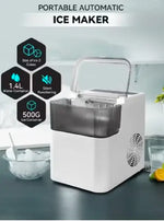 Load image into Gallery viewer, Ice Making Machine, Portable Countertop Automatic Bullet Ice Cube Maker with 1.4L Water Tank, Makes 9 Cubes in 6 to 8 Minutes, Self-Cleaning, 12KG/24H for Home, Office, Kitchen, Party, UK Plug