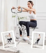 Load image into Gallery viewer, Indoor Exercise Machine,12-Speed Resistance Adjustment, Aerobic Exercise Training,White
