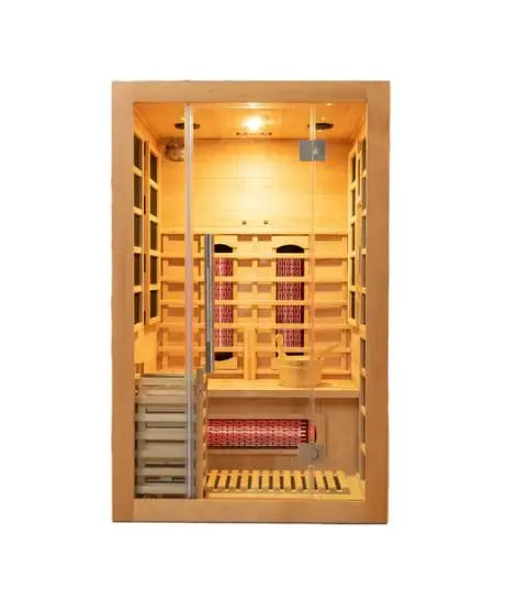 Indoor Hybrid Sauna (Full Spectrum Infrared + 6kW Traditional Stove)