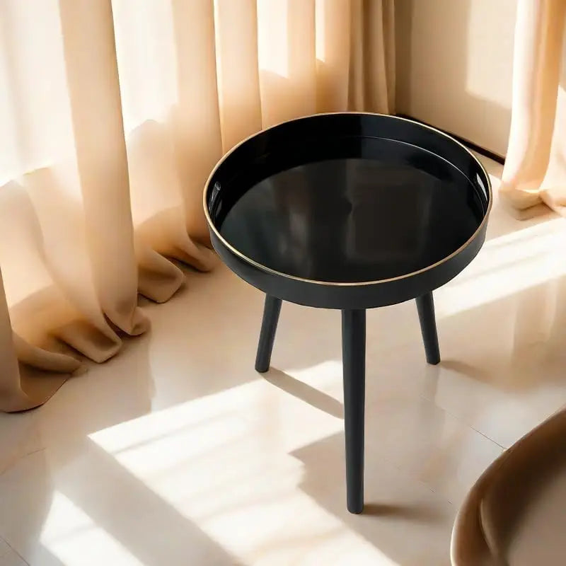 Indoor Tray Side Table – Plastic Tabletop with 17.7" Wooden Legs