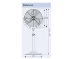 Load image into Gallery viewer, Industrial Fan, 2 In 1 Floor Standing Or Wall Mounted, Commercial Pedestal Fan, Height Adjustable Up To 1500 mm