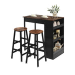 Load image into Gallery viewer, Industrial Style Multifunctional Bar Table with Stools and Storage Shelves – Space-Saving Dining and Kitchen Pub Furniture-GCC Home Center