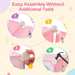 Load image into Gallery viewer, INFANS Children Wardrobe, Kid Closet Portable Baby Dresser Cute for Kids Bedroom Nursery Armoire with Doors 12 Cube 2 Hanging Sections, Kid Clothes Storage Organizer (Pink, 12 Cubes)-GCC Home Center