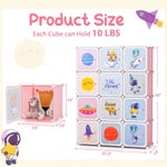 Load image into Gallery viewer, INFANS Children Wardrobe, Kid Closet Portable Baby Dresser Cute for Kids Bedroom Nursery Armoire with Doors 12 Cube 2 Hanging Sections, Kid Clothes Storage Organizer (Pink, 12 Cubes)-GCC Home Center