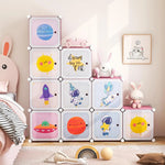 Load image into Gallery viewer, INFANS Children Wardrobe, Kid Closet Portable Baby Dresser Cute for Kids Bedroom Nursery Armoire with Doors 12 Cube 2 Hanging Sections, Kid Clothes Storage Organizer (Pink, 12 Cubes)-GCC Home Center