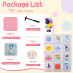 Load image into Gallery viewer, INFANS Children Wardrobe, Kid Closet Portable Baby Dresser Cute for Kids Bedroom Nursery Armoire with Doors 12 Cube 2 Hanging Sections, Kid Clothes Storage Organizer (Pink, 12 Cubes)-GCC Home Center