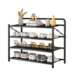 Load image into Gallery viewer, INFOSUN Shoe Rack, Shoes Cabinet Organizer, 4-Tier Shoe Storage with 3 Mesh Shelves, Multi-Function Organizer, Boots Storage Shelf Modern House Furniture Home for Entryway Hallway (Black, 4 Tier)