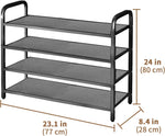 Load image into Gallery viewer, INFOSUN Shoe Rack, Shoes Cabinet Organizer, 4-Tier Shoe Storage with 3 Mesh Shelves, Multi-Function Organizer, Boots Storage Shelf Modern House Furniture Home for Entryway Hallway (Black, 4 Tier)