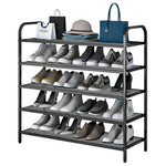 Load image into Gallery viewer, INFOSUN Shoe Rack, Shoes Cabinet Organizer, 4-Tier Shoe Storage with 3 Mesh Shelves, Multi-Function Organizer, Boots Storage Shelf Modern House Furniture Home for Entryway Hallway (Black, 4 Tier)