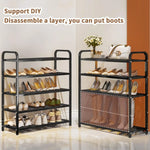 Load image into Gallery viewer, INFOSUN Shoe Rack, Shoes Cabinet Organizer, 4-Tier Shoe Storage with 3 Mesh Shelves, Multi-Function Organizer, Boots Storage Shelf Modern House Furniture Home for Entryway Hallway (Black, 4 Tier)